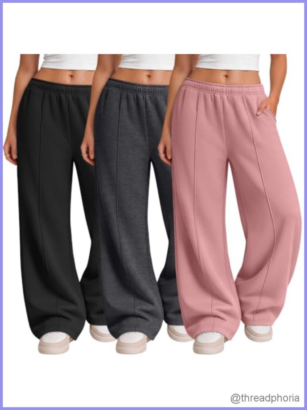 Wide Leg Baggy Sweatpants - 3 Pack Women's Active Pants